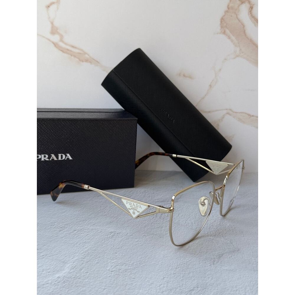 NEW Prada PRA54VD Eyeglasses Frames in Gold White - Picture 6 of 8